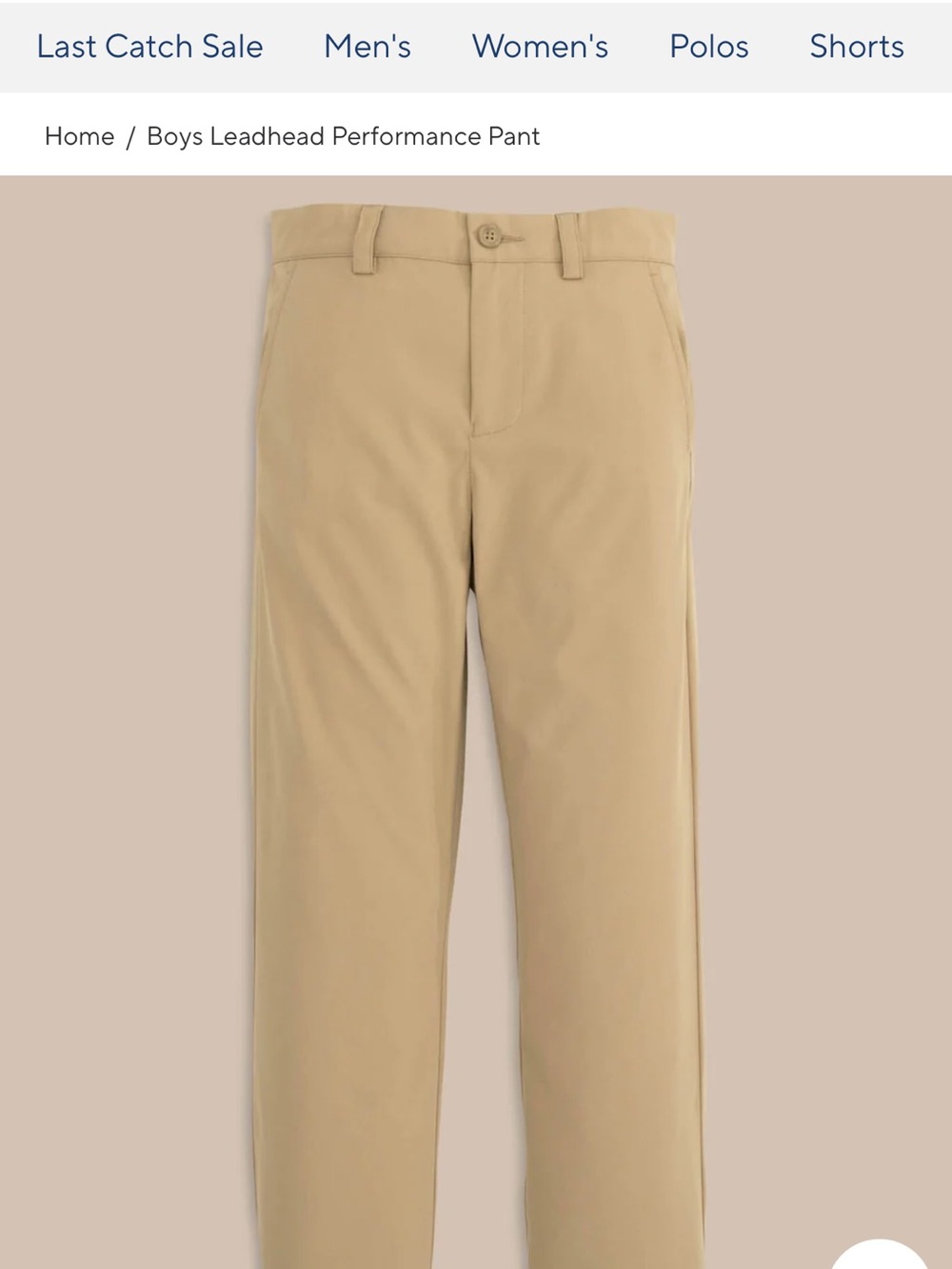 Southern Tide Boys Classic Khaki Straight-Leg Pants - Tan